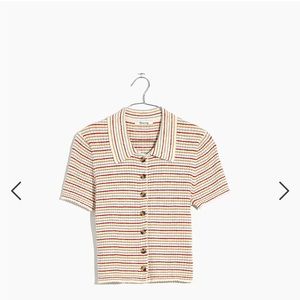 Madewell Barbrook Button-Front sweater shirt with stripes S